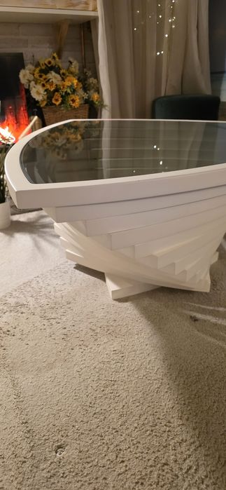 Masă living design modern, sticlă securizată