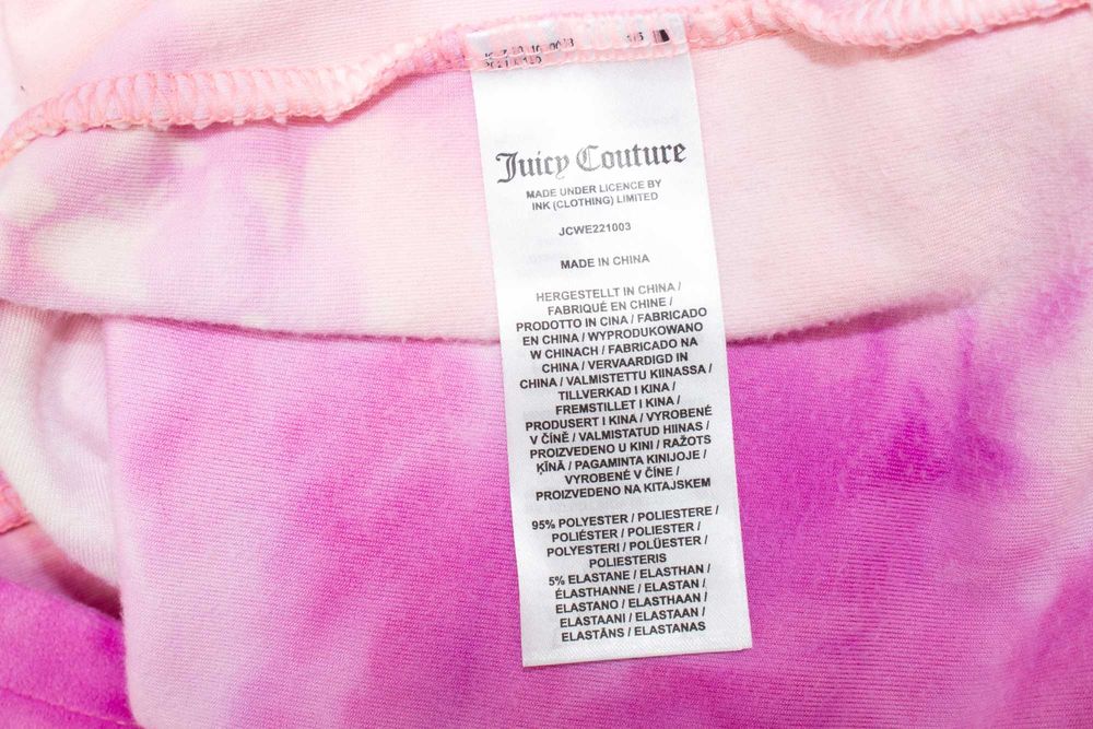 Juicy Couture Дамска рокля плюшена розова тай дай Лого XXS