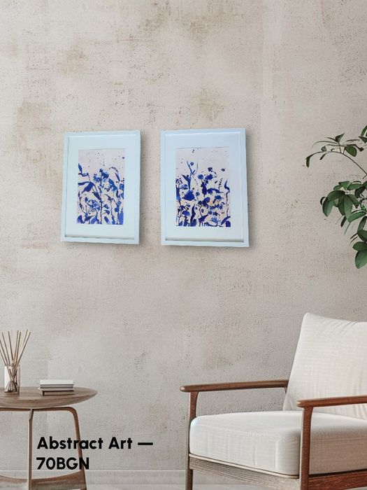 Сет 2бр. абстрактна картина брокат златна, сребро, синя лилава 22 X 30