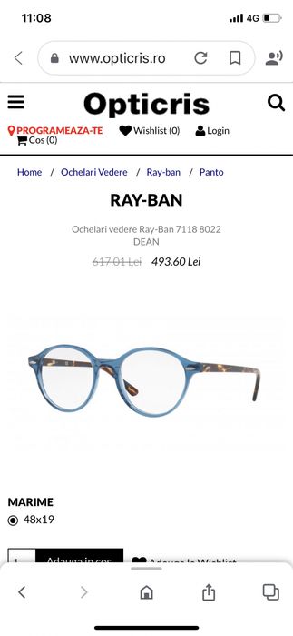 Rama ochelari Ray ban