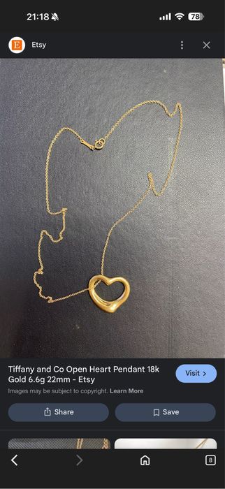 Tiffany & Co sterling silver elsa peretti /сребърно колие 925 сърце