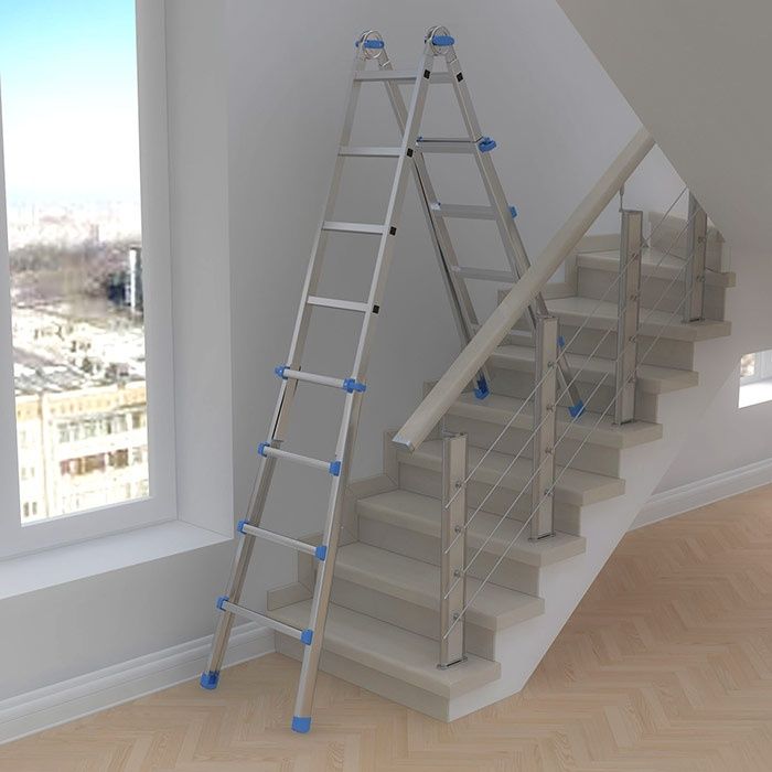 Продавам многофункционална алуминиева стълба Colombo Eiffel 4+4 – Made in Italy