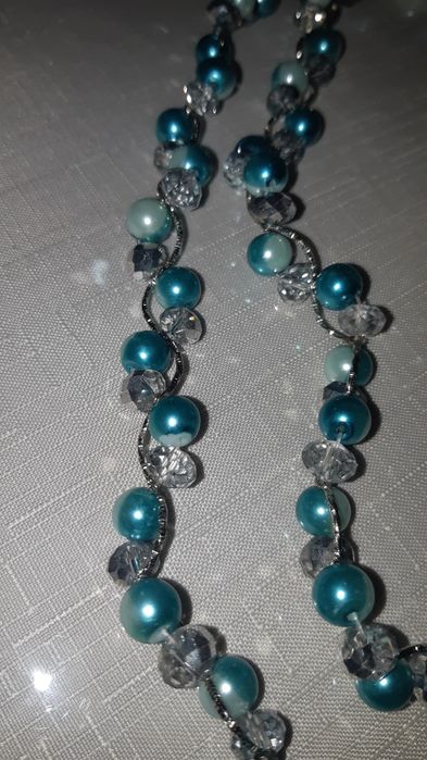 Голубое ожерелье из страз | или для по плетения на волосы| бижутерия