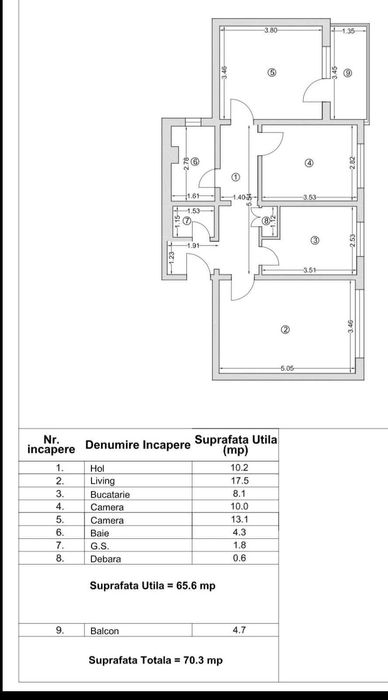 Apartament VS-uri 3 camere