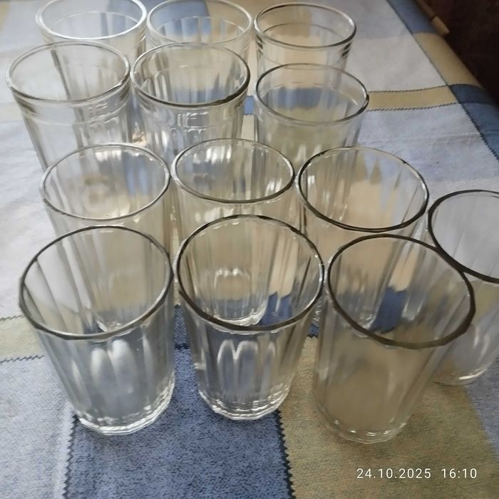 Фужеры разные, стаканы гранёные
