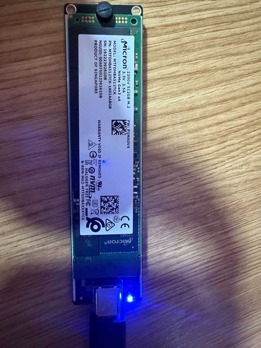SSD NVMe M.2 Micron 2200 512GB PCIe x4 – 86% Health – Testat 1