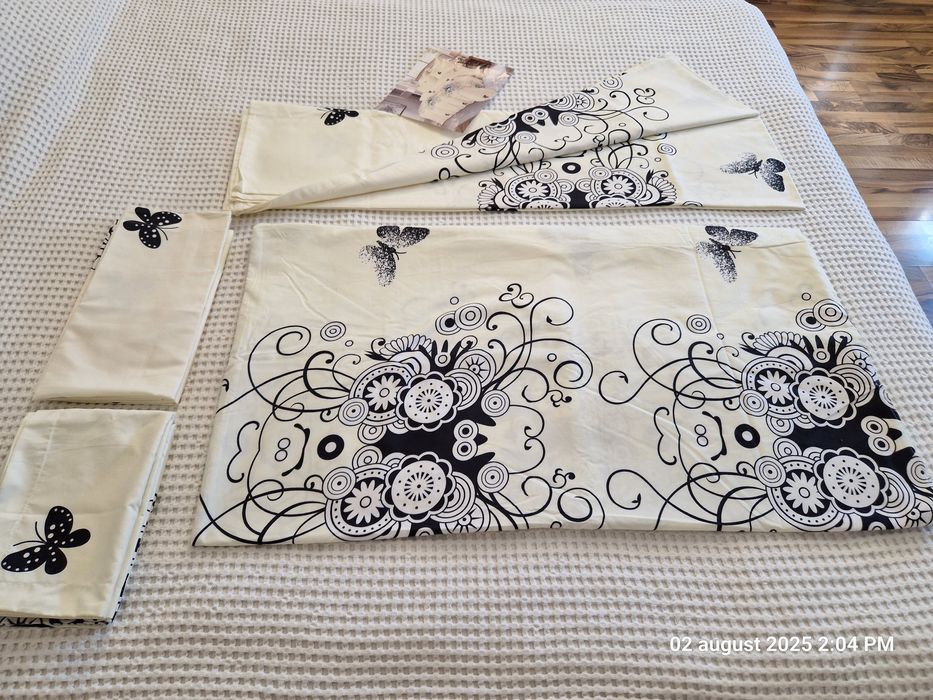 Lenjerie pat 220 x 240 doua persoane, 6 piese