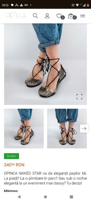 Sandale cu snur tip opinca,piele naturala,brand Opinca,auriu