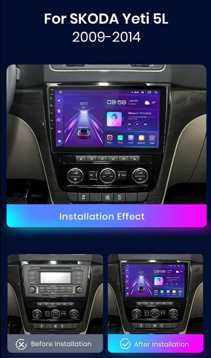 Navigatie Android dedicata Skoda Yeti 5L (2009-2014).