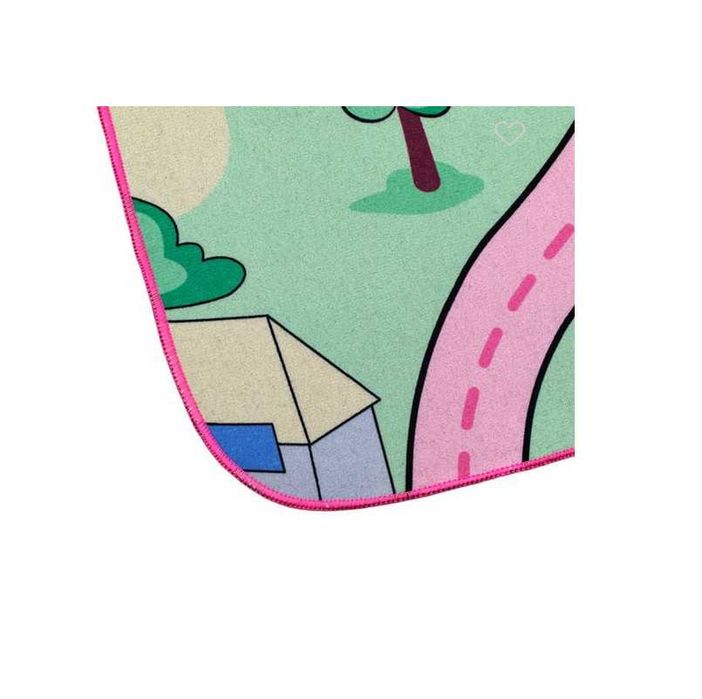 Детски килим Mercado Trade, За детска стая, Правоъгълен, Сив, Розов