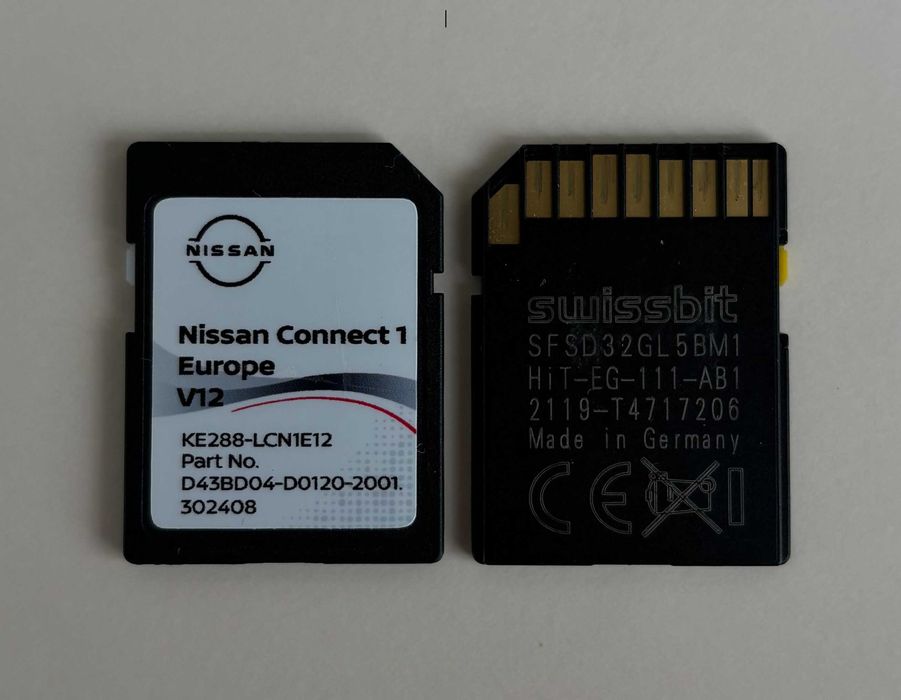 2025 Ново NISSAN Connect 1 LCN1 V12 MAPS SD CARD Нисан Europe сд карта