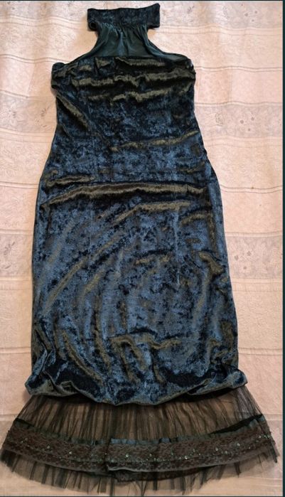 Noua! Rochie catifea turquaz inchis nr38