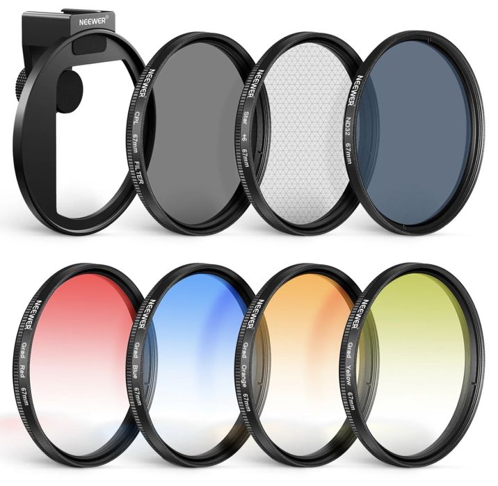ORIGINAL NEEWER FL-P4 67 mm smartfon uchun obyektiv filtrlar to‘plami