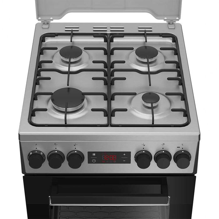 Aragaz BEKO FSMT52320DXON, 4 arz, Gaz + Electric, L 50 cm, Grill, inox