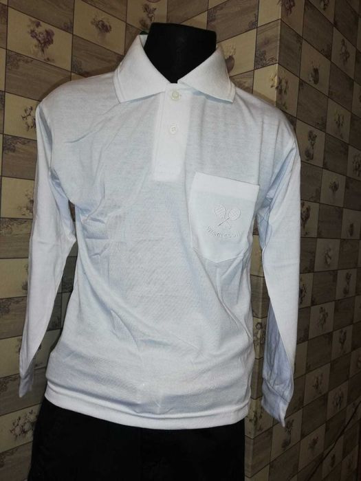 Батник белый трикотаж мальчику