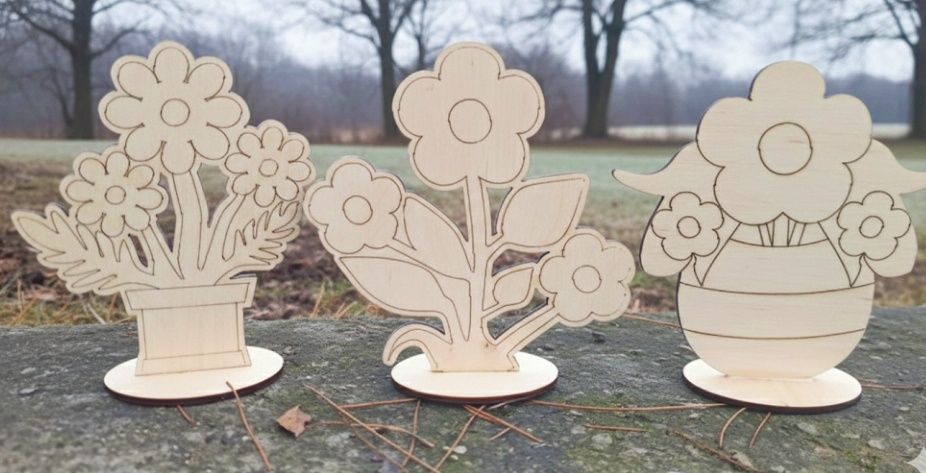 Подставки деревянные на 8марта для детского творчества