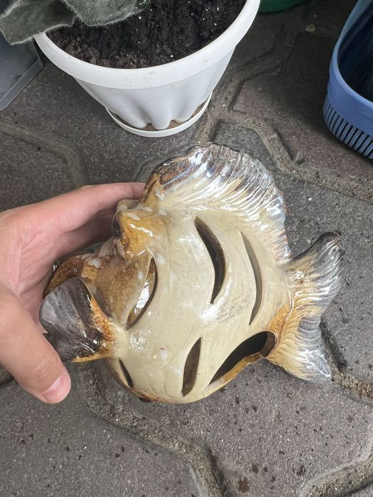 Рыба подсвечник, керамика, глазурь