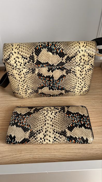 Geanta piele Massimo Dutti portmoneu cadou