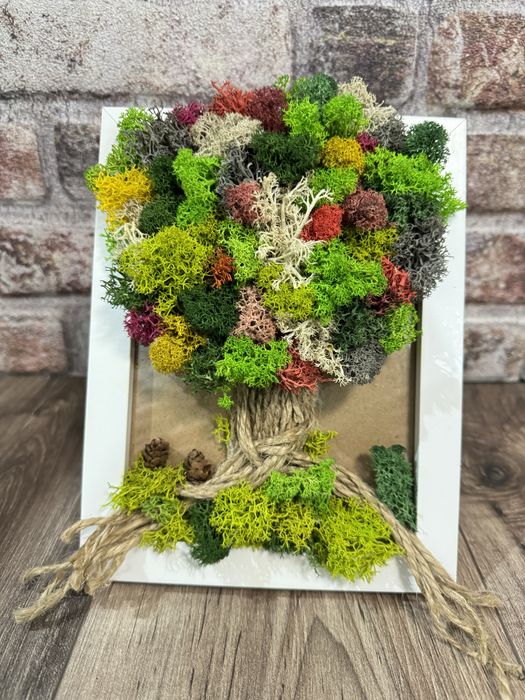 Рамка картина скандинавски мъх за рожден ден