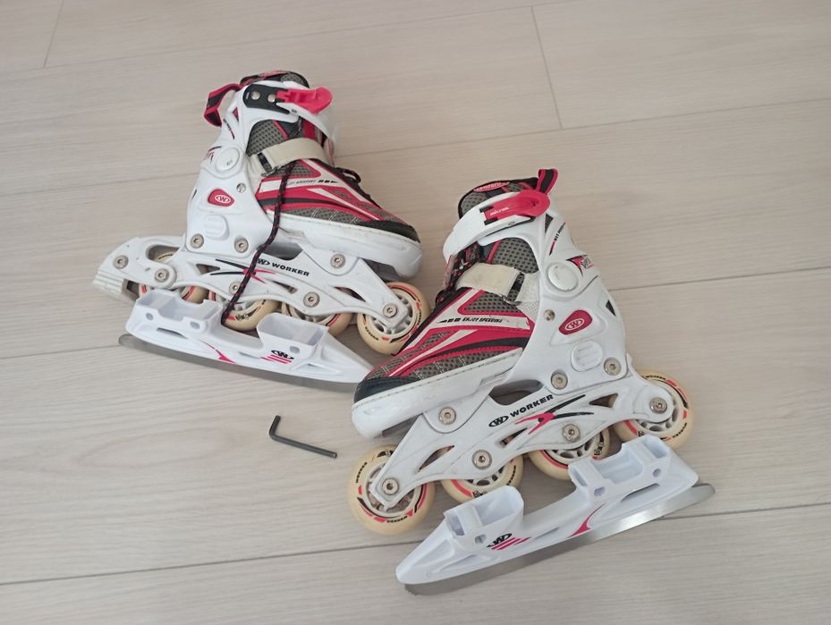 Ролери/кънки WORKER Nolan 2 в 1 - червен
