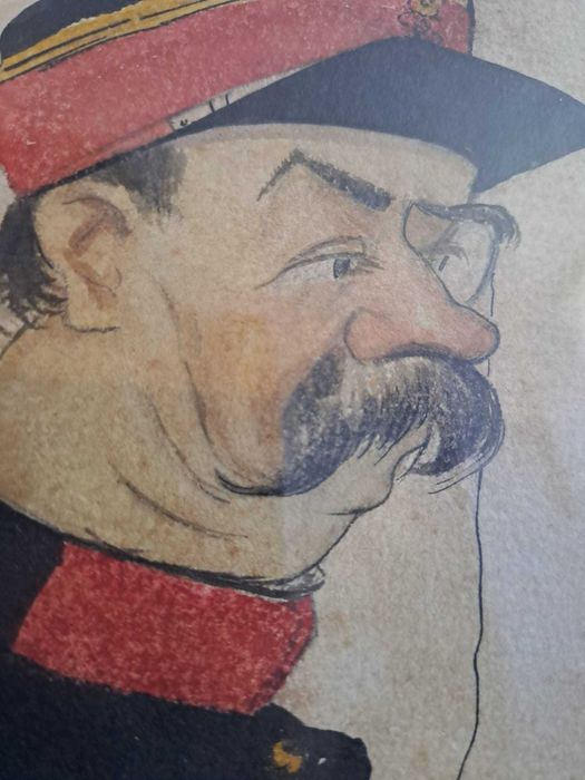 tablou caricatura veche semnata Zamphiropol Dall