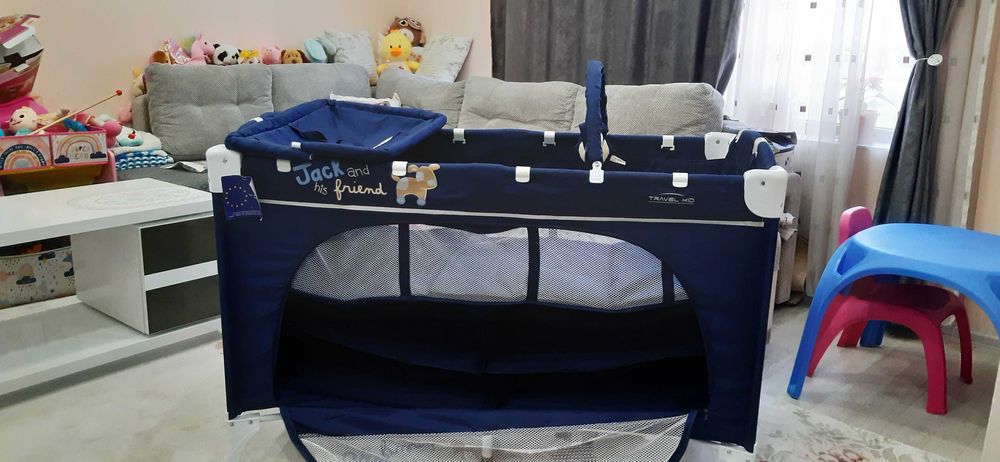 Бебешка кошара Lorelli TRAVEL KID, Две нива, Синя