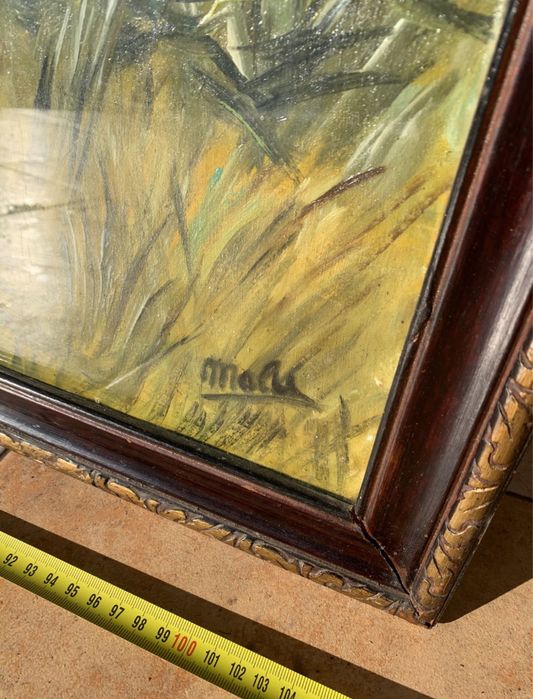Tablou mare pictat in ulei pe panza. 110x90cm