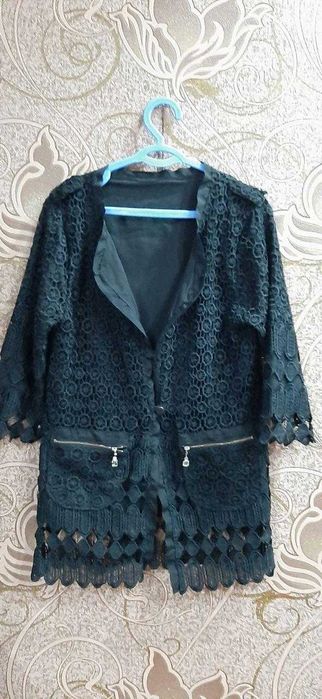 Кардиган черный кружевной 46-48 разм