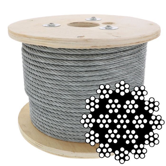 Стоманени въжета херкулес 18х7+мс поцинковани диаметри от 3мм до 22мм