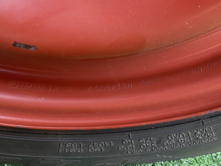 Roata rezerva originala Fiat 500 Lancia 4X98 cu anvelopa 135 80 13