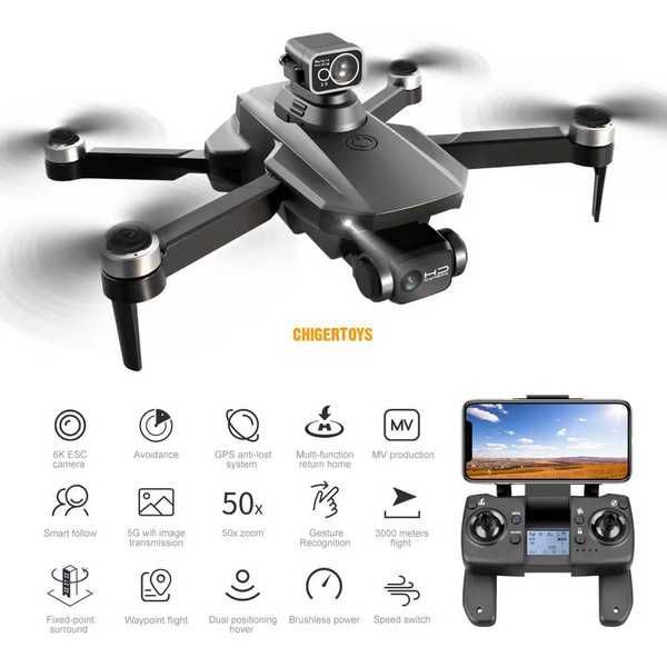 ДРОН нов OAS MAX 6K,4K по лиценз на DJI,с двойна камера GPS WIFI до 3 KM, 3-осен гимбал , лазерен лидар 360 за избягване на препятствия ,квадрокоптер