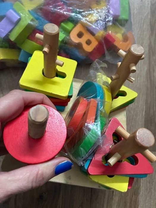 6 броя  образователни дървени играчки