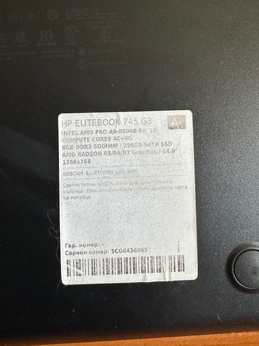 Лаптоп HP EliteBook 745 G3