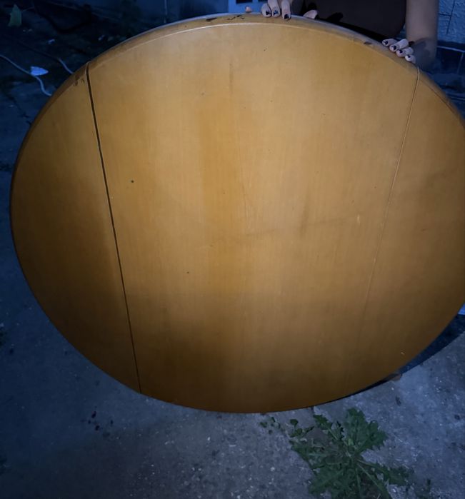 Masă rotundă pliabilă / extensibilă din lemn – Stil scandinav / mid-century