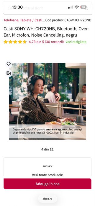 Casti Sony WH-CH720NB