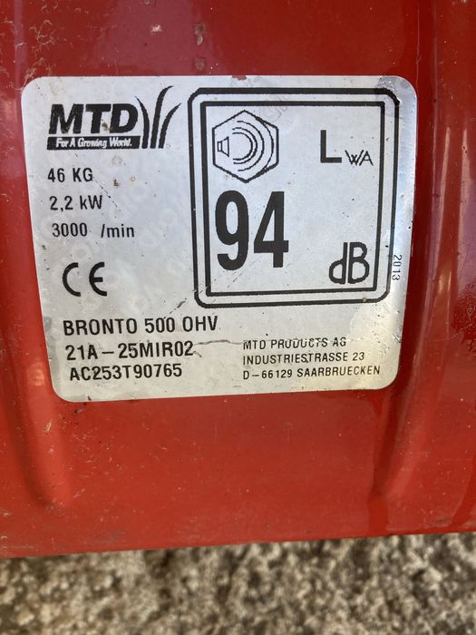 Motosăpătoare MTD Bronto 500 OHV 2,2 kW +  accesorii