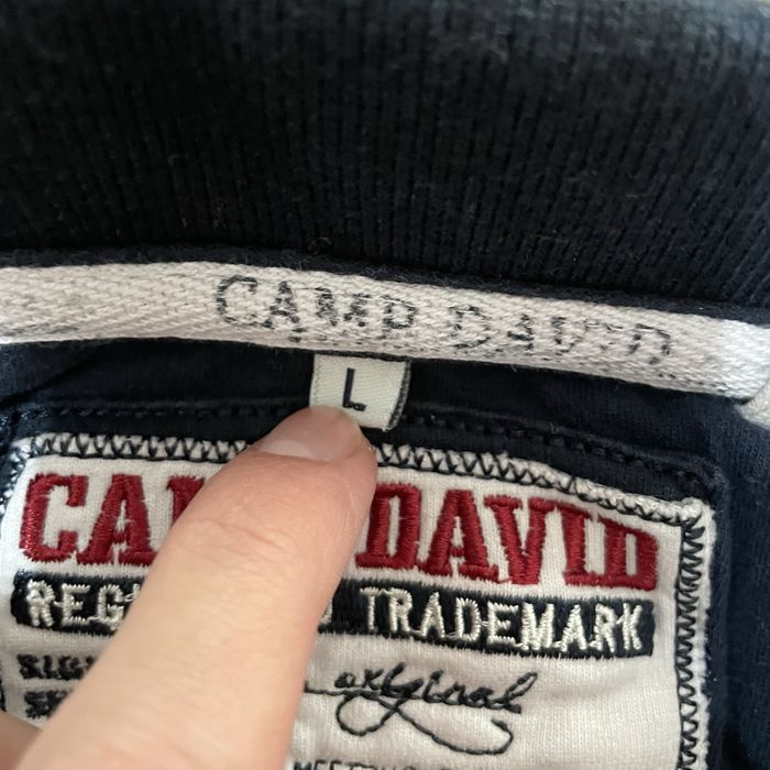 tricou polo Camp David, bărbați mărimea L albastru închis