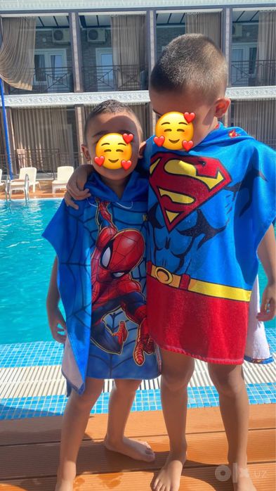 Детское полотенце-пончо sochiq poncho Spiderman Superman Hulk Batman