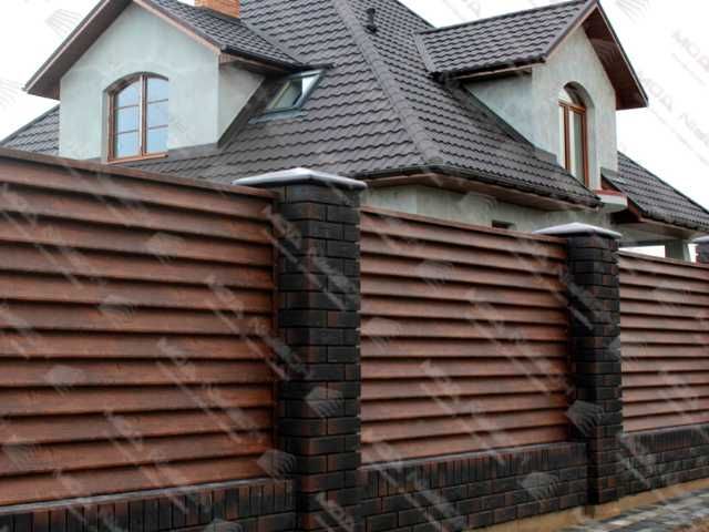 Забор жалюзи металлический