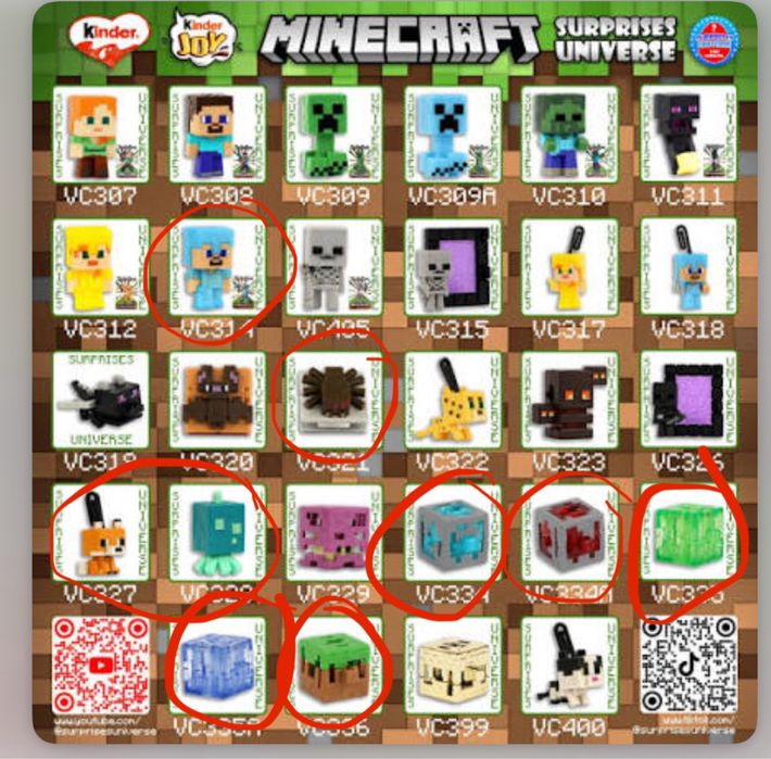 Фигурки из киндеров маинкрафт