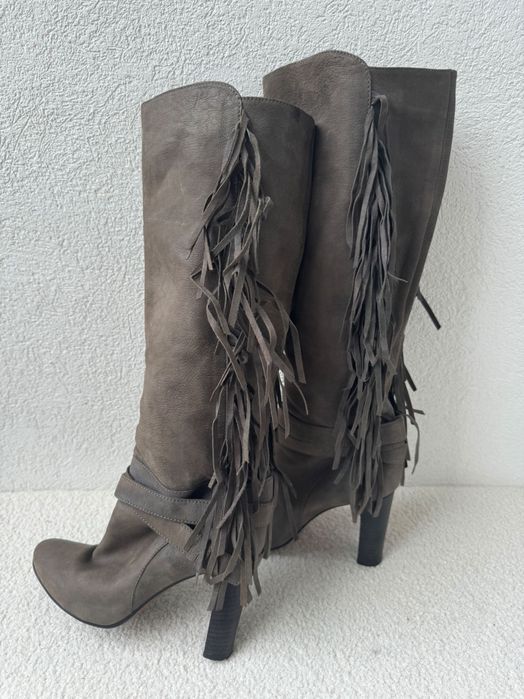 Ботуши BOSS Orange естествена кожа с ресни, италиански, оригинални.