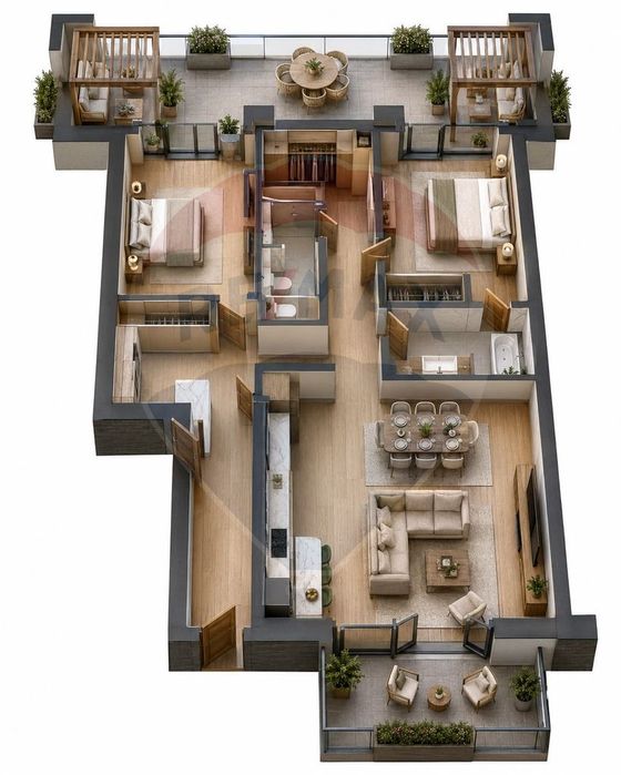 Apartament 3 camere | 189mp | Etaj 3 | Zona Nord - Pipera