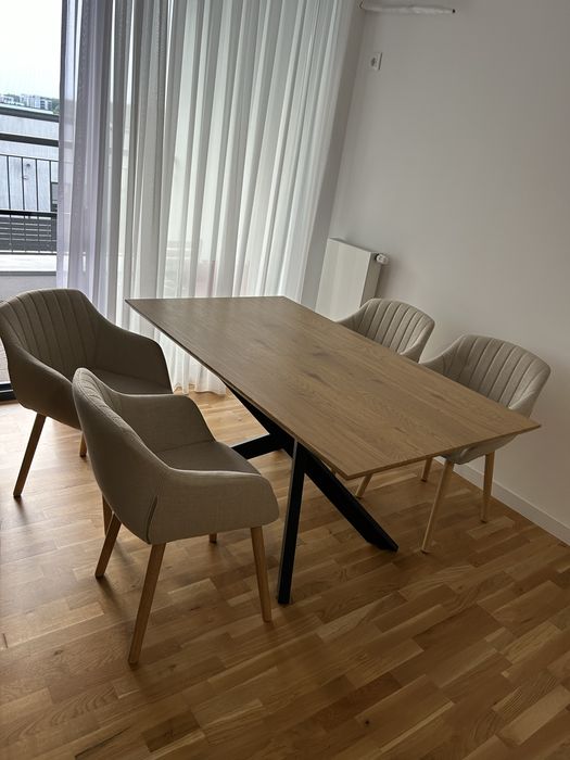 Masa extensibila 160/200 cm stejar/picioare spider negru mat
