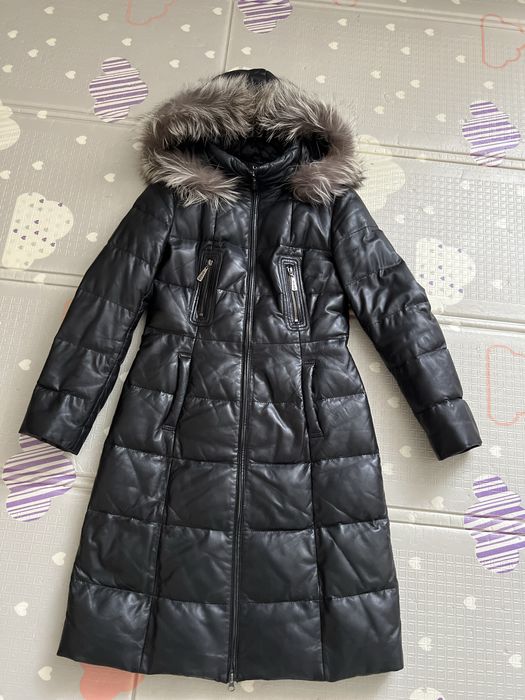 Кожанный пуховик