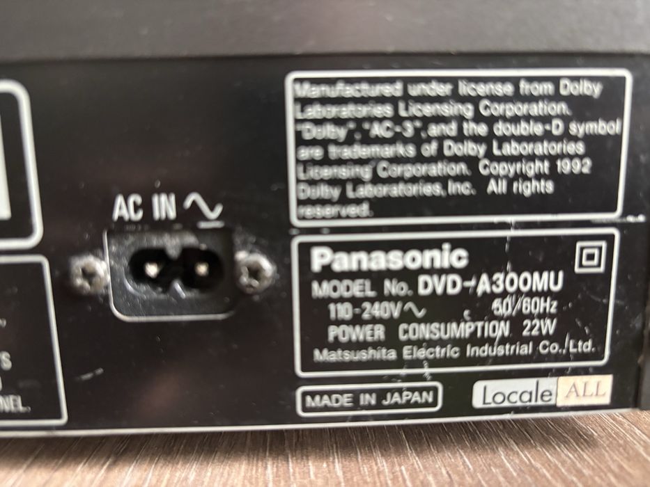 Vintage Panasonic Dvd defect