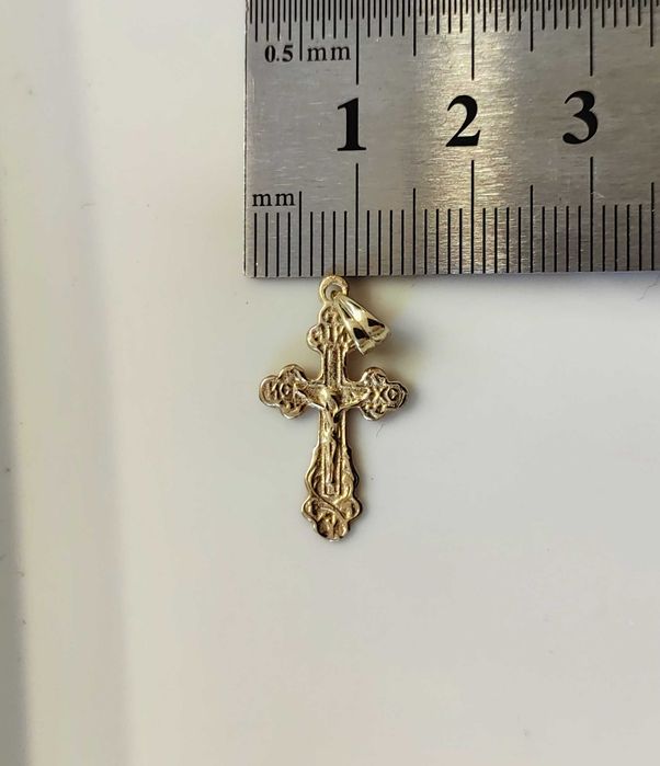 Златен кръст, 14 карата злато, кръст с разпятието на Исус Христос