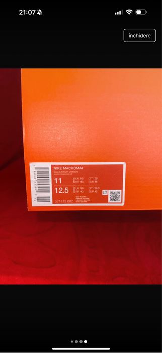 ghete de box rosii cu negru marimea 44,5