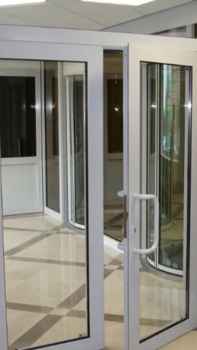 Пластиковые Алюминиевые двери, окна, перегородки, откос балкон витраж ...