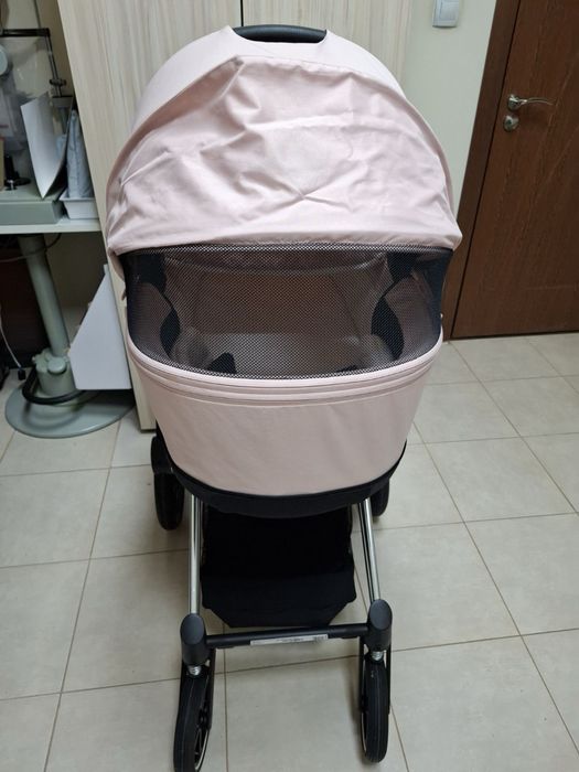 Бебешка количка Cybex Priam 4 Chrome черна кожа