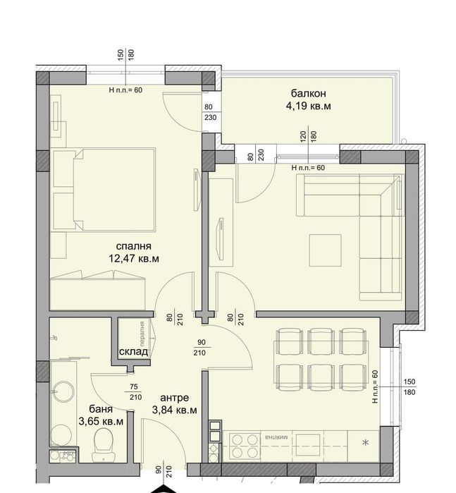 Продава се Тристаен апартамент в Бургас, Сарафово - 63 кв.м за 1350 €/кв.м - Снимка #1